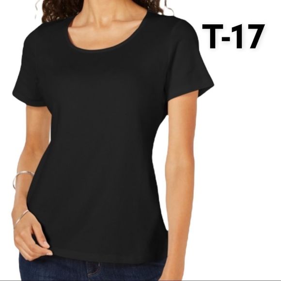 Karen Scott Tops - Karen Scott Scoop-Neck Shirt NWT